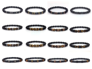 Elegant Hematite and Tiger Eye Crystal Paved Bracelet-Your Soul Place